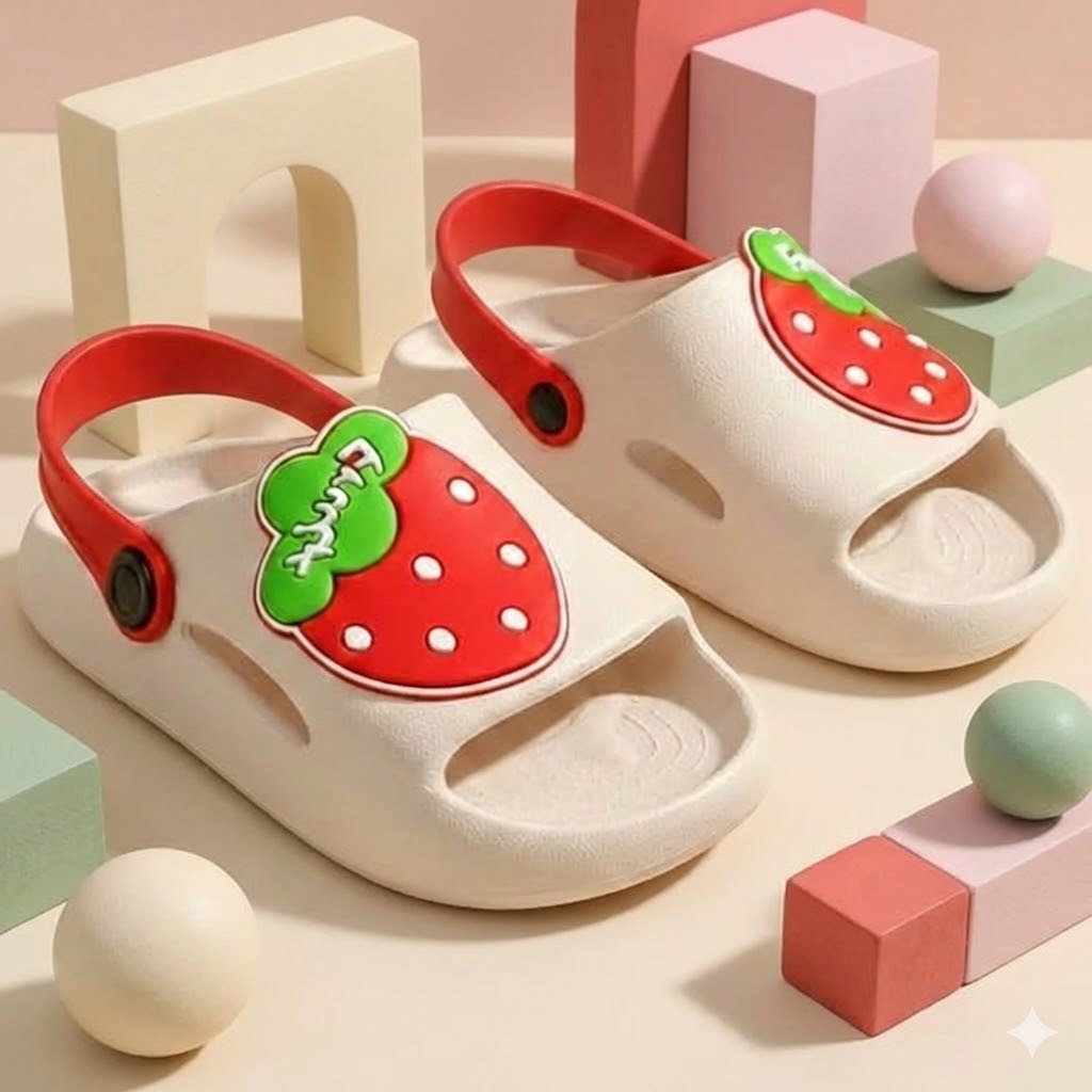 Chinelo Infantil Nuvem Meninas Frutas Grandes Coloridas Delicados Macio Confortável Leve