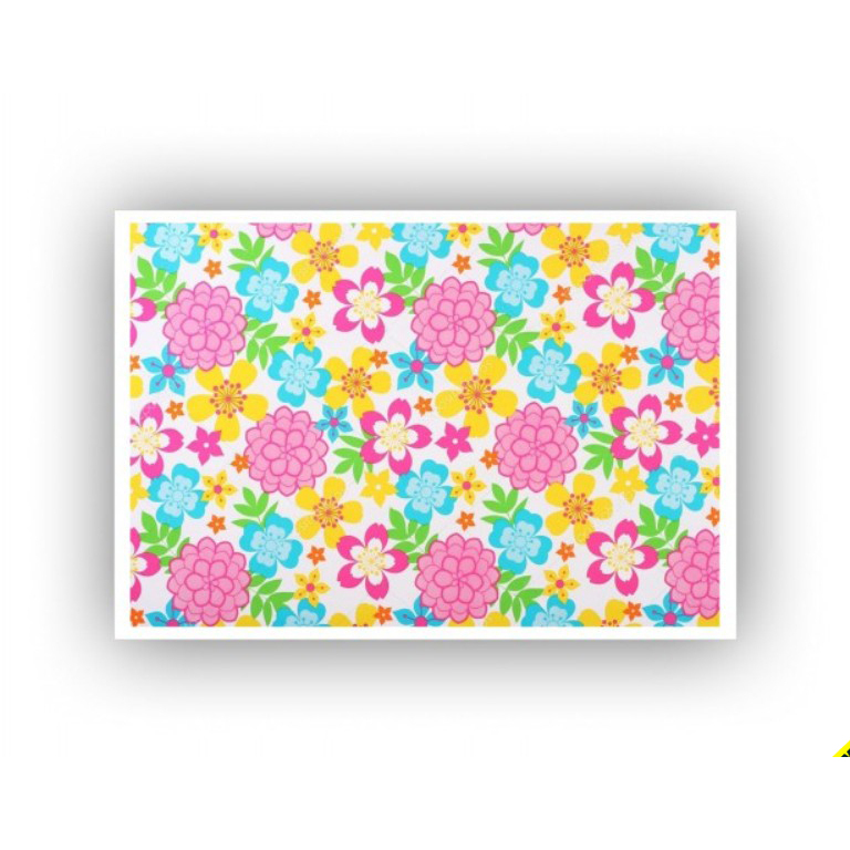 Folha de Arroz Floral Colorida para bolo Grande 30x40cm de 7kg
