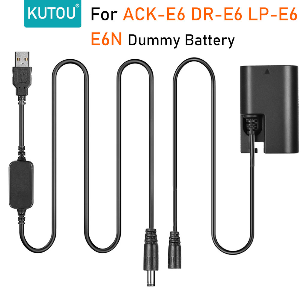 ACK-E6 DR LP E6 E6N Kit Adaptador De Alimentação USB De Bateria Fictícia Para Canon EOS 5D Mark III II 6D 7D 60D 70D 80D