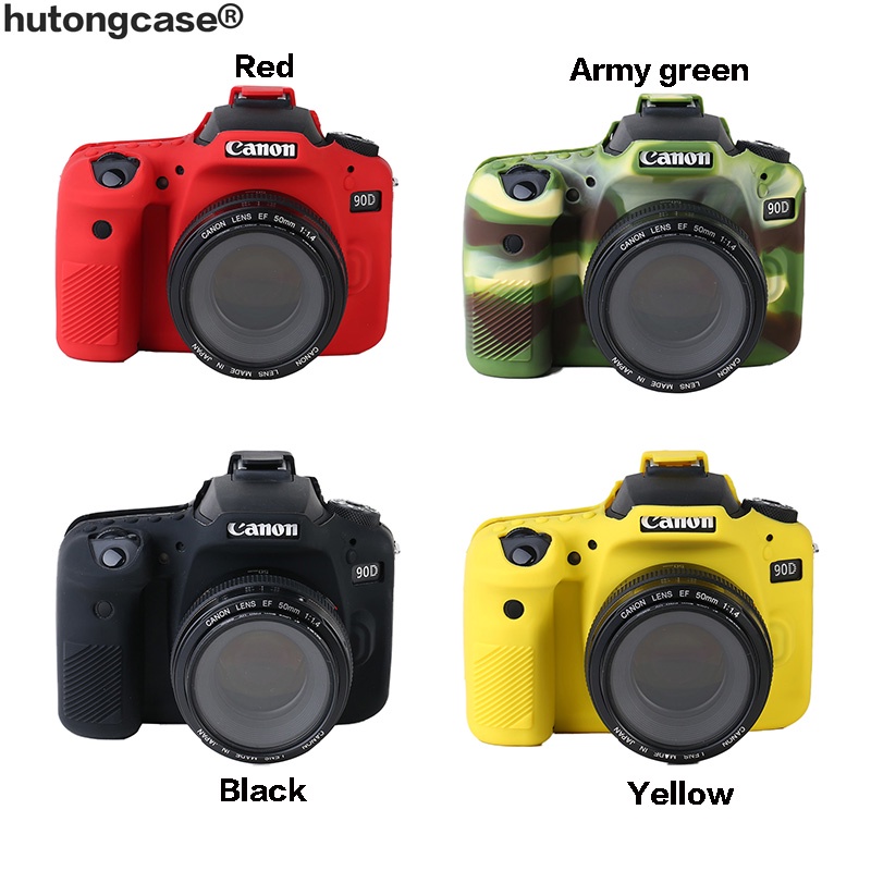 Silicone DSLR Camera Case Capa Bag Para Canon EOS R 90D 250D 5D Mark III IV 6D II 6D2 5D3 5D4 1300D 800D 850D SL3 T8i T7i T6