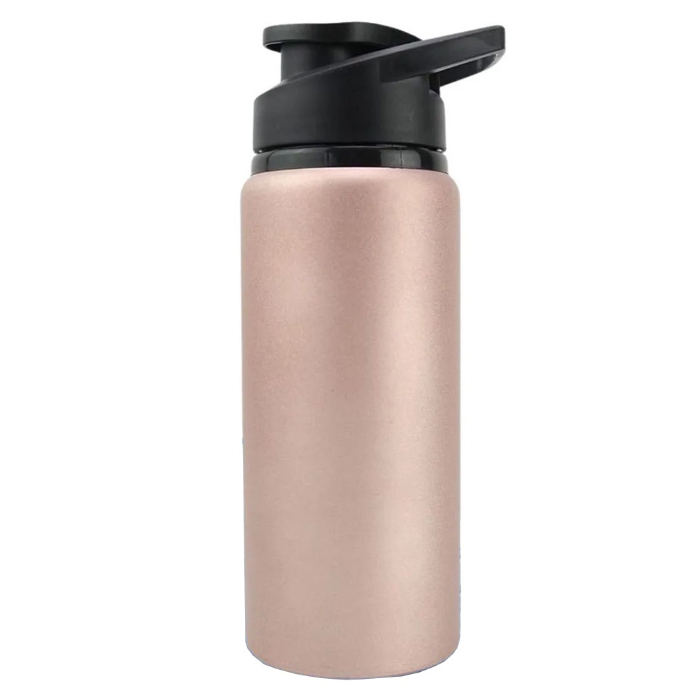 Garrafa De Água Squeeze de Alumínio 600ml com Alça Shake Whey para Academia Passeio Corrida Viagem