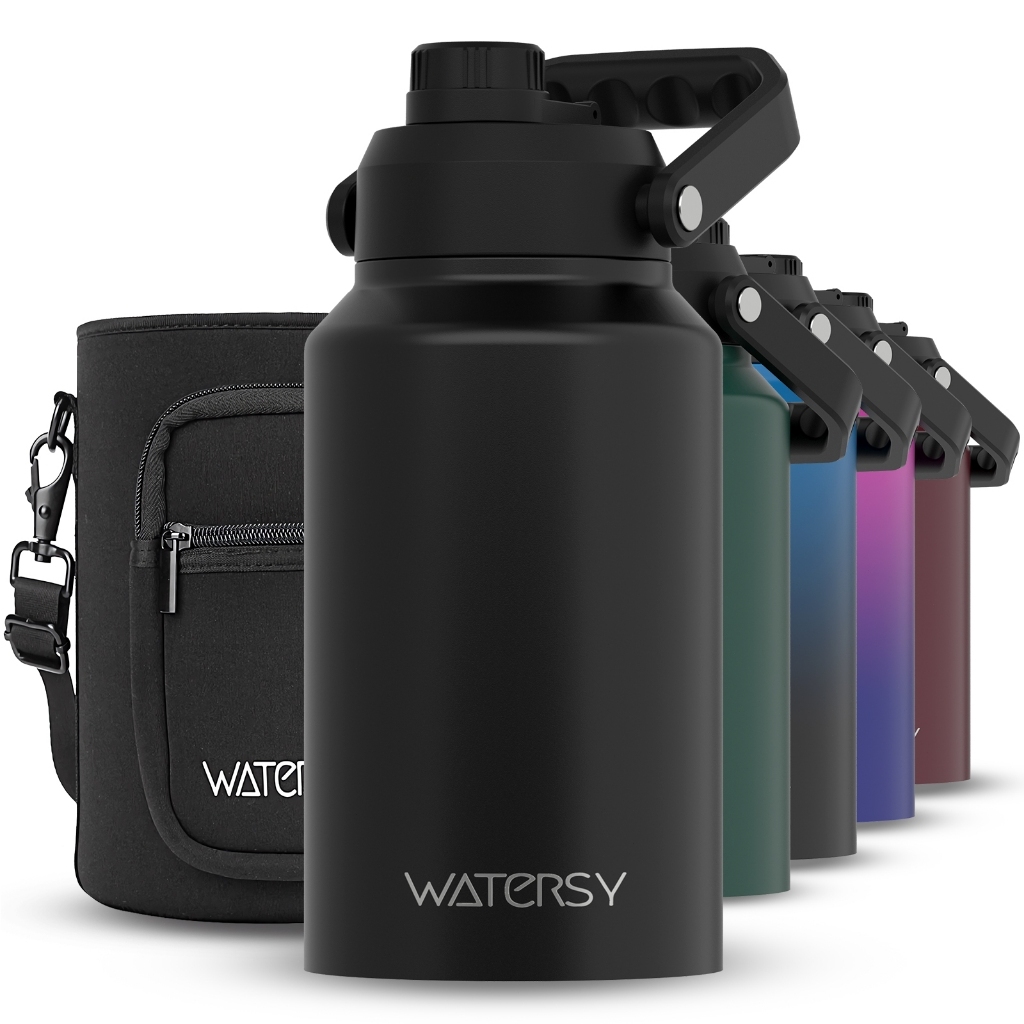 WATERSY Garrafa térmica em aço inoxidável, com grande capacidade de 3785 ml,portátil para viagens e com alça