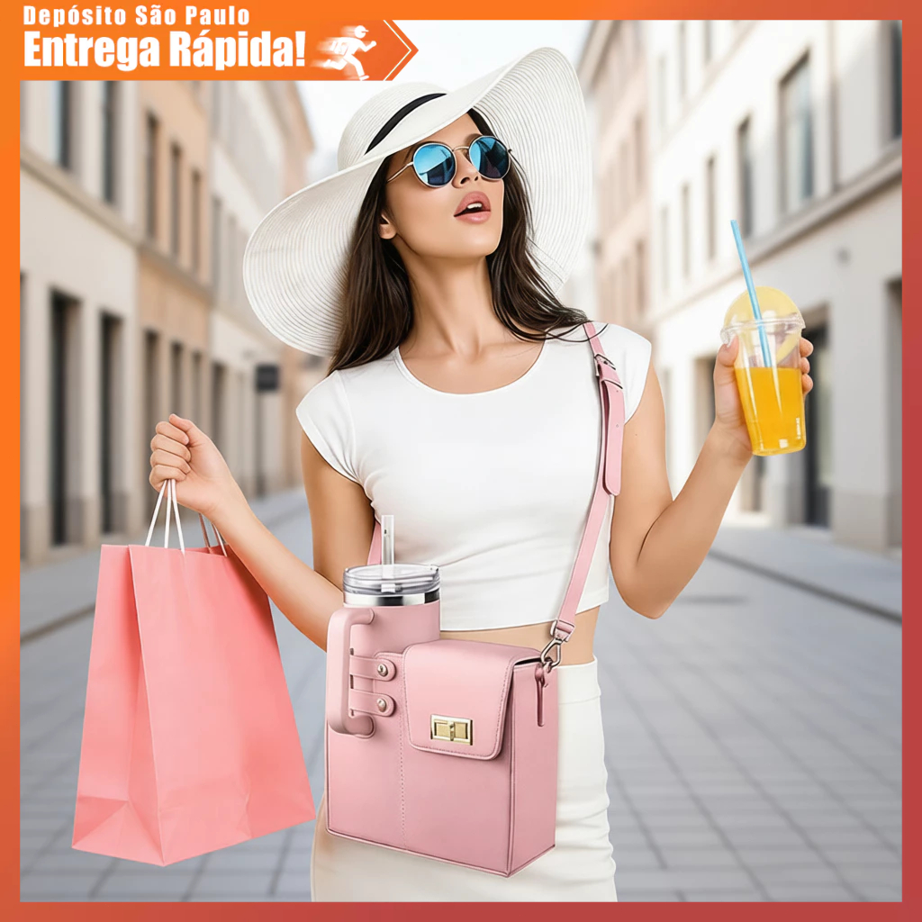 Bolsa Porta Garrafa Térmica,Carteira e Suporte com Alça Ajustável,Para Academia, Caminhada e Viagem,Organização Esportiv