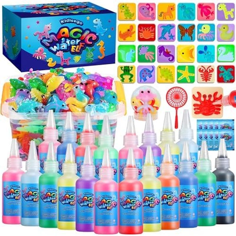Kit De Gel De Água Kidisego Aqua Fairy Para Crianças , Brinquedos Magic Water Elf Com Mágico De 20 Cores Moldes De 24 Fo