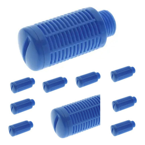 Kit 10 Silenciador Plástico 1/8 Bsp Para Valvula Pneumatica