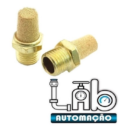2 Silenciadores Pneumáticos Cônico Rosca 3/8 Bsp P/ Válvulas