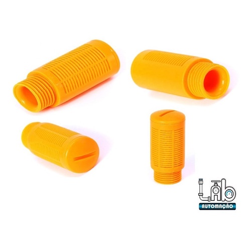 Silenciador Pneumático Plástico Rosca 1/8 Bsp - Com 4 Peças