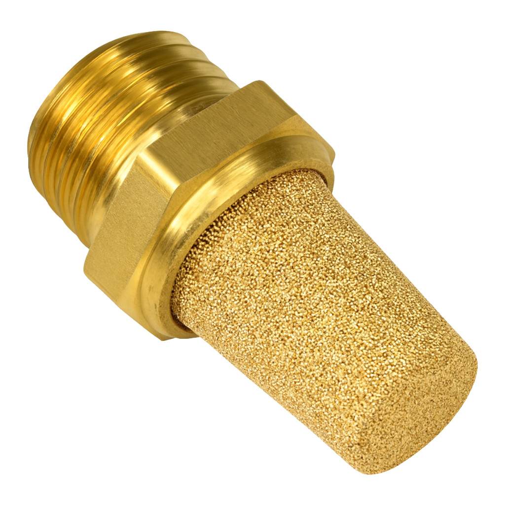 2 Silenciador Pneumático Cônico Rosca 1/4 Bsp Longo Silencioso P/ Válvula Pneumática