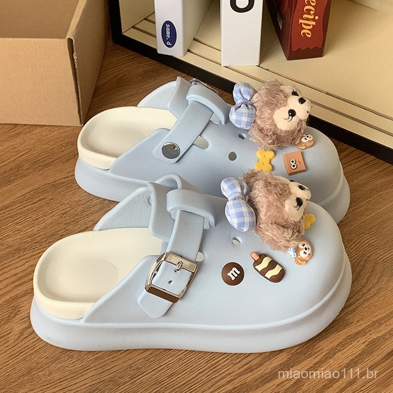 Duffy Bear Ladies New Style Outer Wear Baotou Slippers Summer Anti-Slip Thick-So