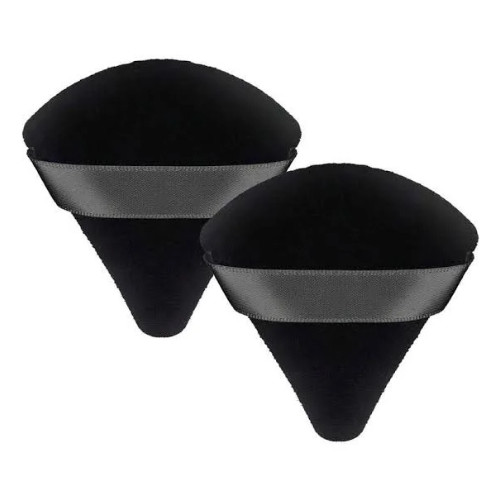 Kit com 2 Esponja Triangular para Pó na cor Preto