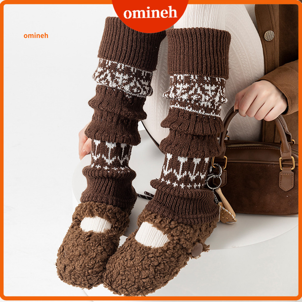 Women Acrylic Leg Warmers Elastic for Women’s Knitted Retro Bohemian Boot Cuffs Winter Shoe Covers Cozy for Parties fo