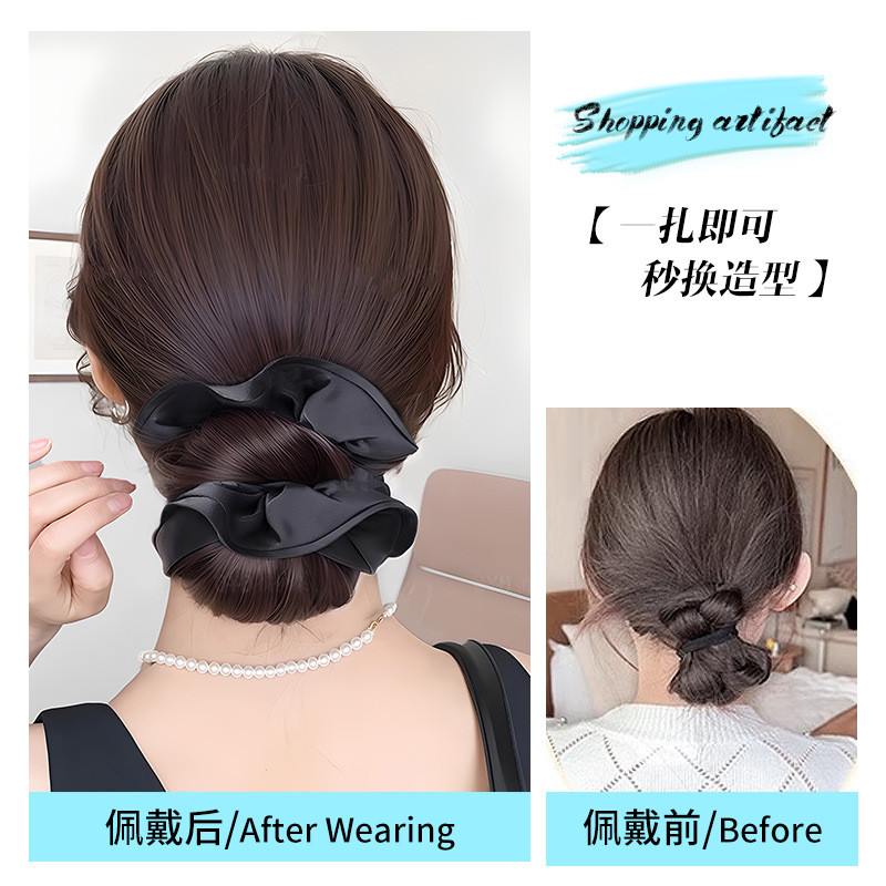 Cabeça traseira saco de cabelo flor Bud feminino peruca bobina laço de cabelo fofo clipe agarrar bola cabeça sentir cabe
