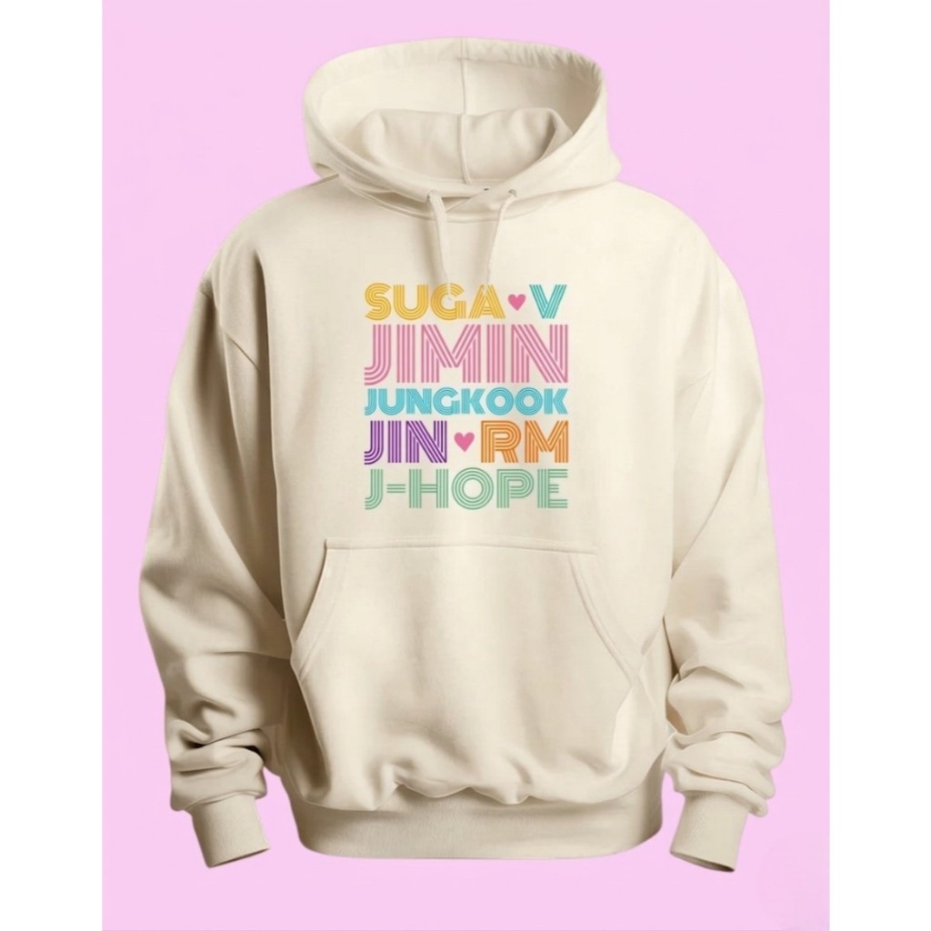 Moletom Blusa de Frio Bts Jimin J-hope Suga Jin Rm V Fãs Kpop Capuz Canguru
