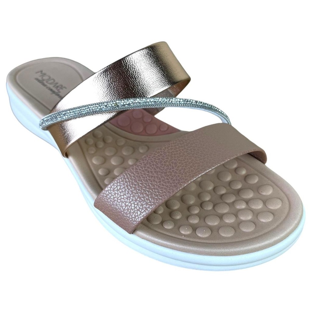 Chinelo Modare Feminino Ultra Conforto Slide Palmilha Massageadora Brilho Original