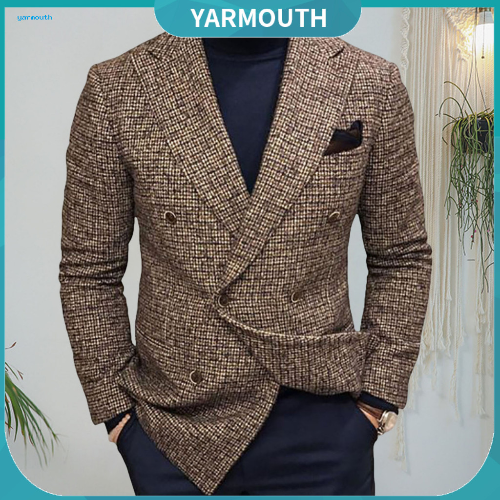 Suit Coat Casual Men Jacket Men's Slim Fit Business Single-breasted Lapel with Pockets Long Sleeve Formal Workwear Blaze