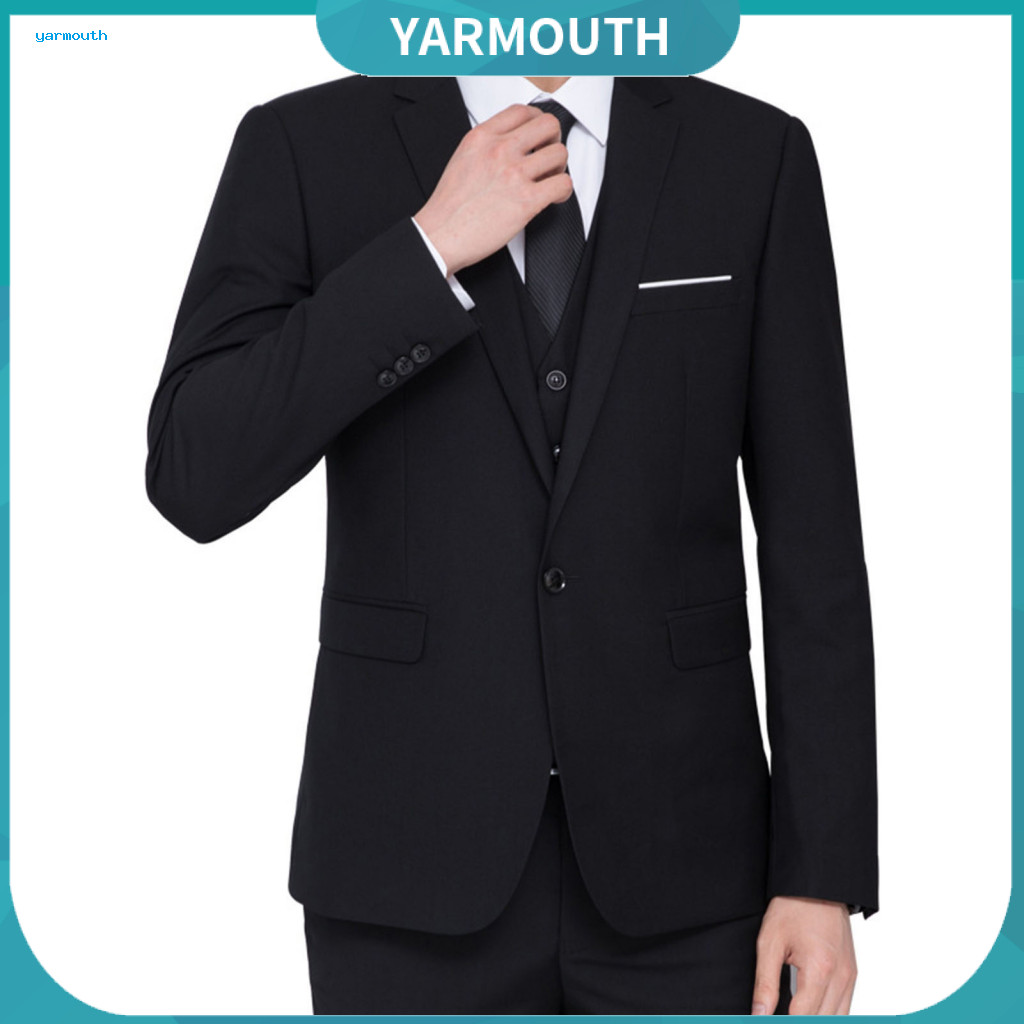 Men Formal Blazer Casual Suit Coat Men's Single Button Lapel Jacket Solid Color Business for Office Daily Wear Date Part