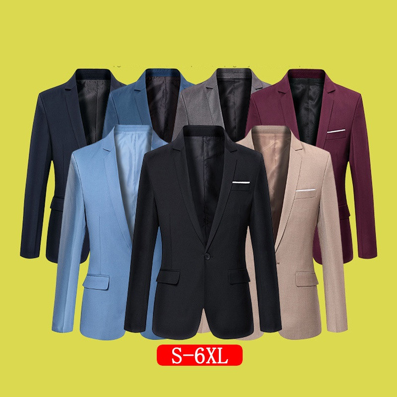 Blazer Masculino Formal De Negócios , Jaqueta Coreana , Slim Fit , Smoking De Casamento , Tamanho Lage Casual