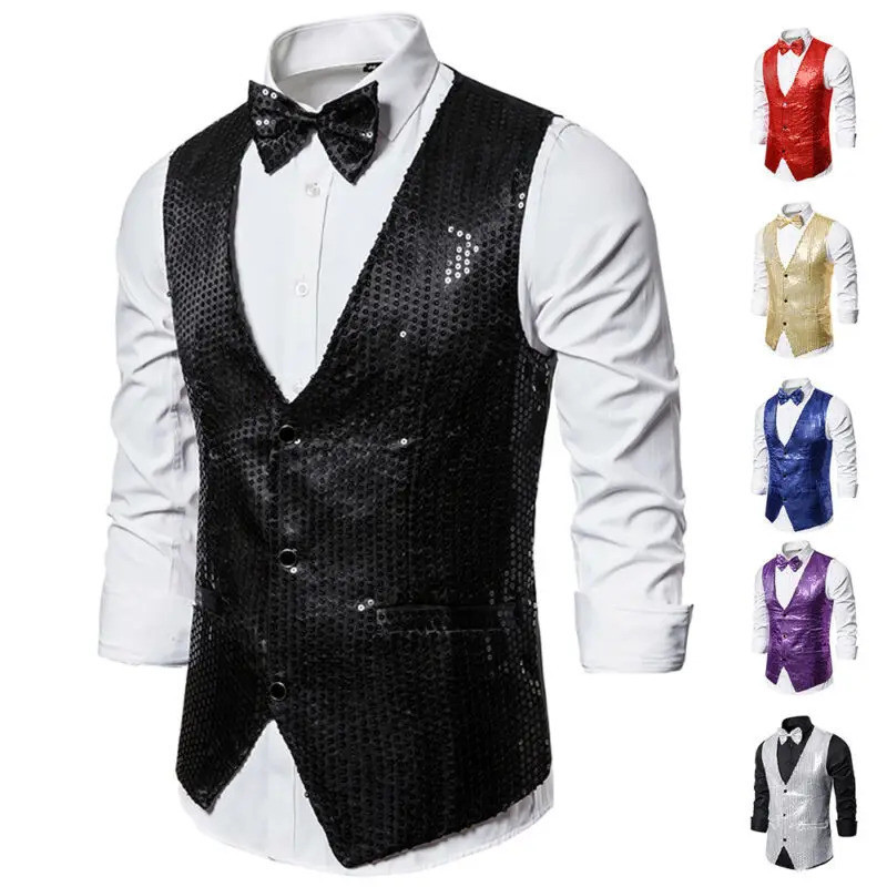 Jaqueta Blazer Masculina De Lantejoulas Brilhantes Slim Fit Glitter Embelezado Festa Palco Casaco Formal