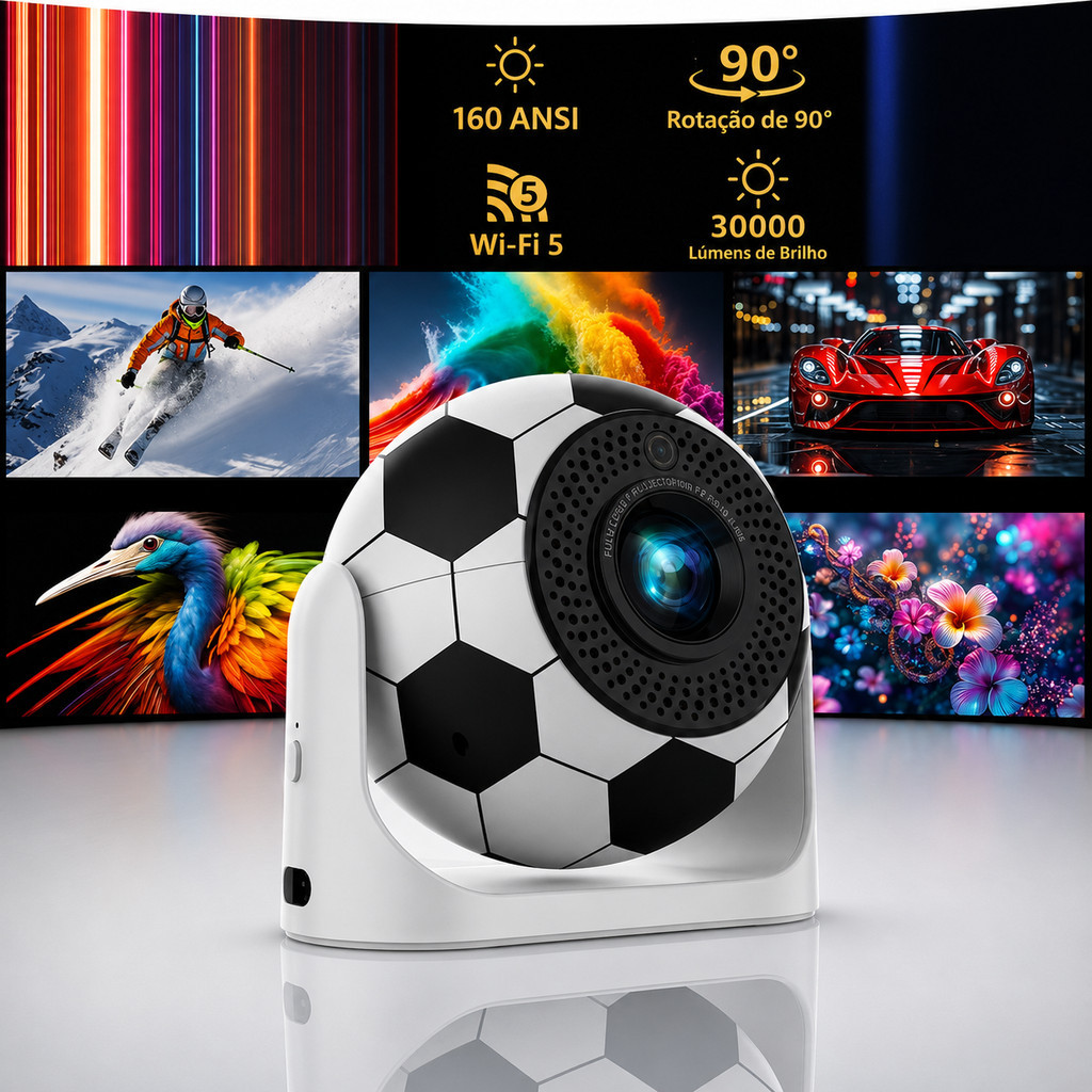 Mini Projetor JY360 Android 13 WiFi 6 2.4G 5G Bluetooth 5.0 Foco Eletrônico HD 720p