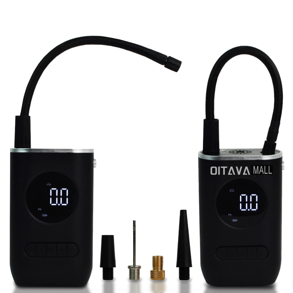 Mini Compressor de Ar Portátil Recarregável 150PSI com LED Digital para Carro Moto Bike e Bolas