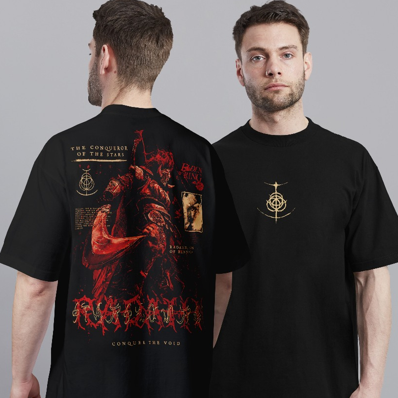 Camiseta Oversized Soulslike Dark Souls Elden Ring Radahn Malenia 100% Algodão Camisa Unissex