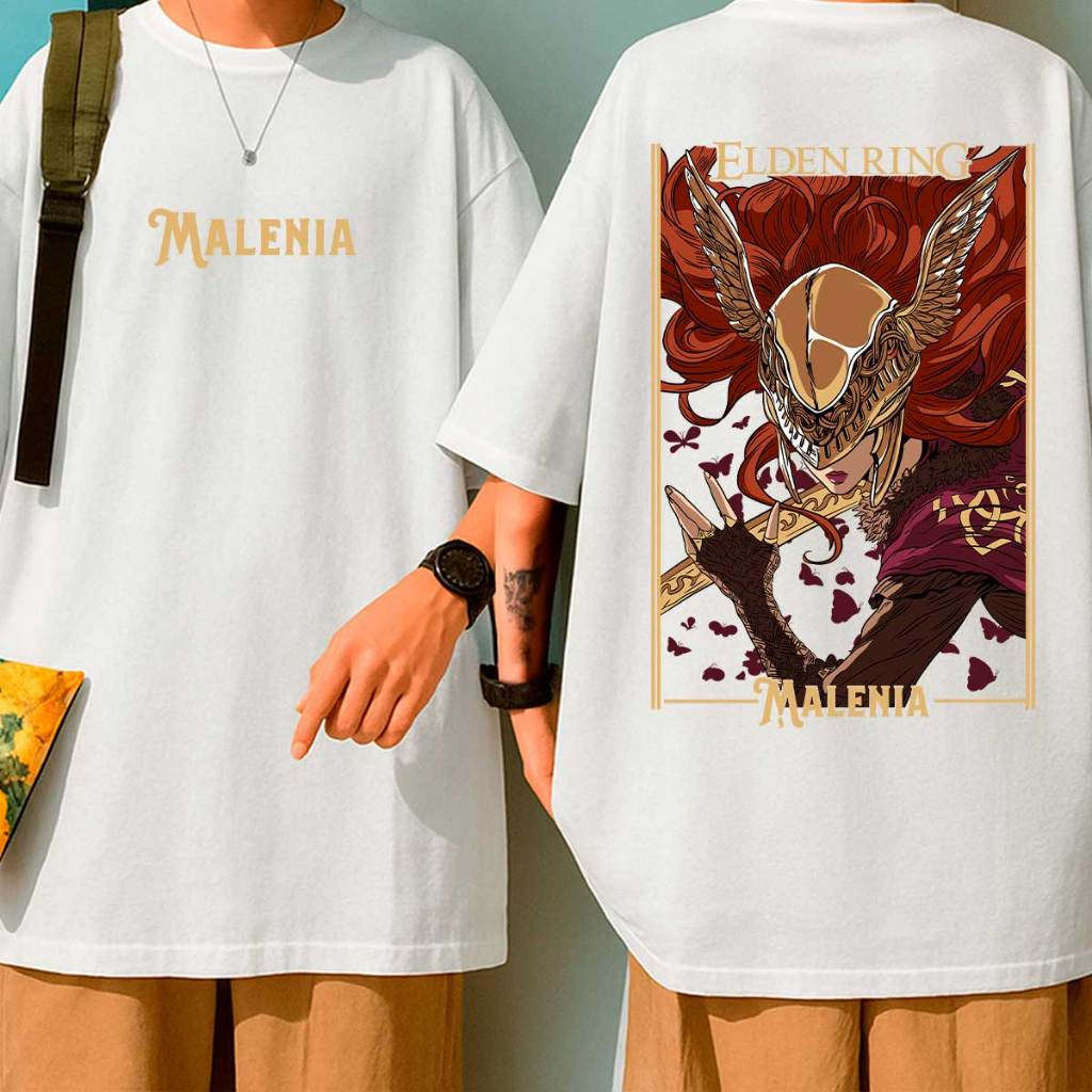 [Camiseta Vintage Masculina Algodão]HYP Camiseta Oversized Malenia Elden Ring Jogo Unissex 100% Algodão Game