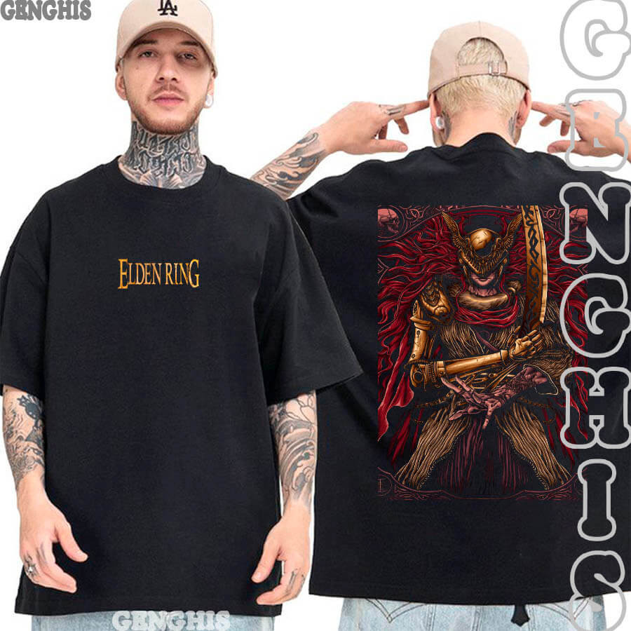 Camisa Elden Ring Malenia Lamina De Miquella Jogo Game Camiseta Unissex Oversized Algodão