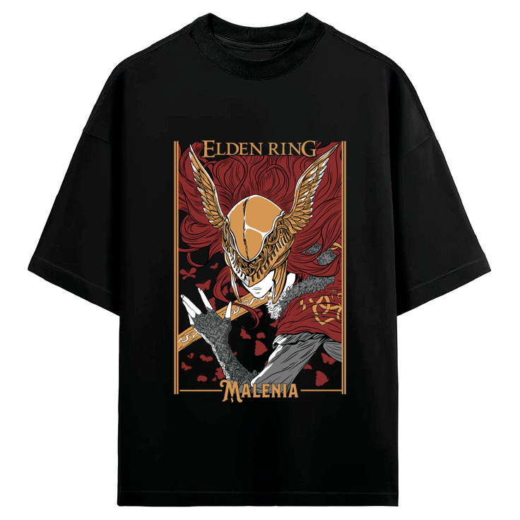 Camiseta Oversized Malenia Elden Ring – 100% Algodão Estampa DTF | Moda Gamer Unissex