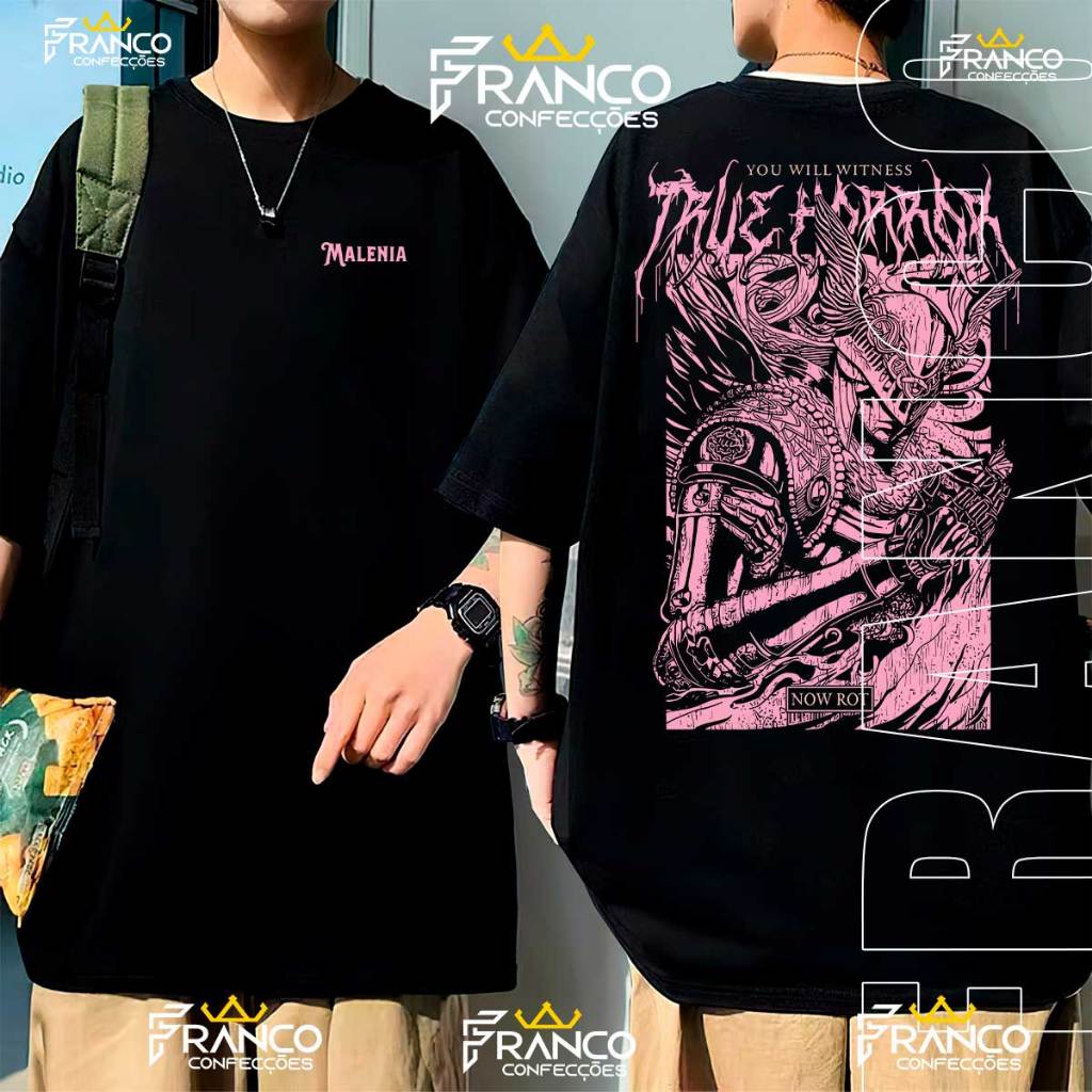 Camiseta Oversized Anime Malenia Unissex Elden Ring Streetwear 100% Algodão
