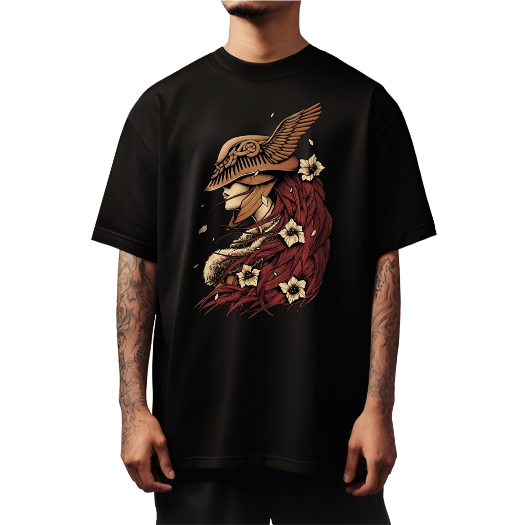 Camiseta Oversized Elden Ring Malenia Gola Fechada Streetwear - 131