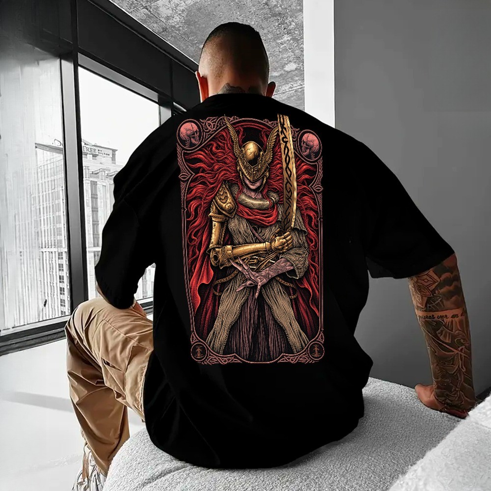 [Camiseta Premium em Algodão Puro]CA Camiseta OVERSIZED Malenia Elden Ring Game Rpg Anime Graphic Tee Gotic