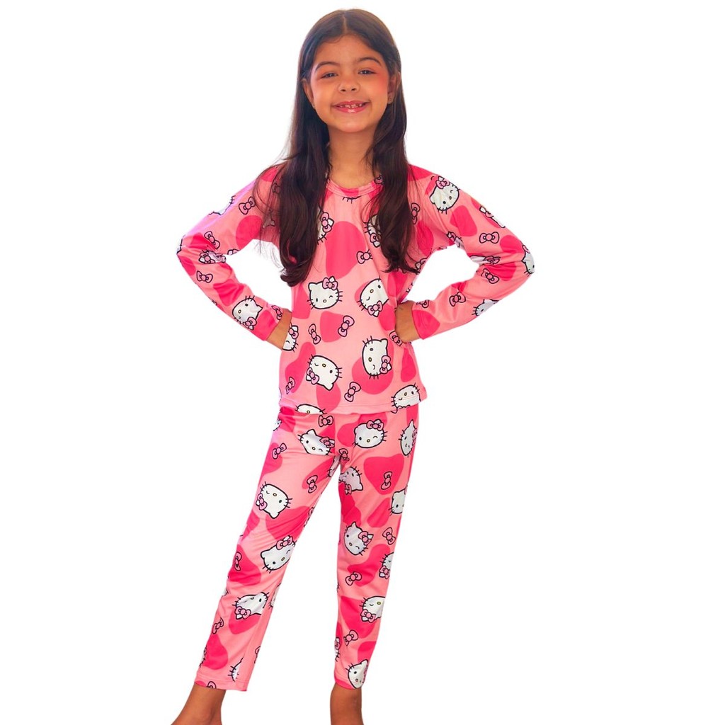 Pijama Infantil Estampa Hello Kitty Festa do Pijama