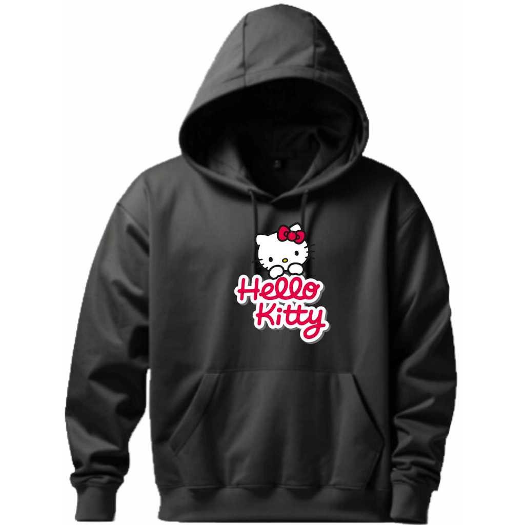 Moletom Infantil Kids juvenil  Unissex Com Capuz Canguru Estampa Hello Kitty, Blusa De Frio