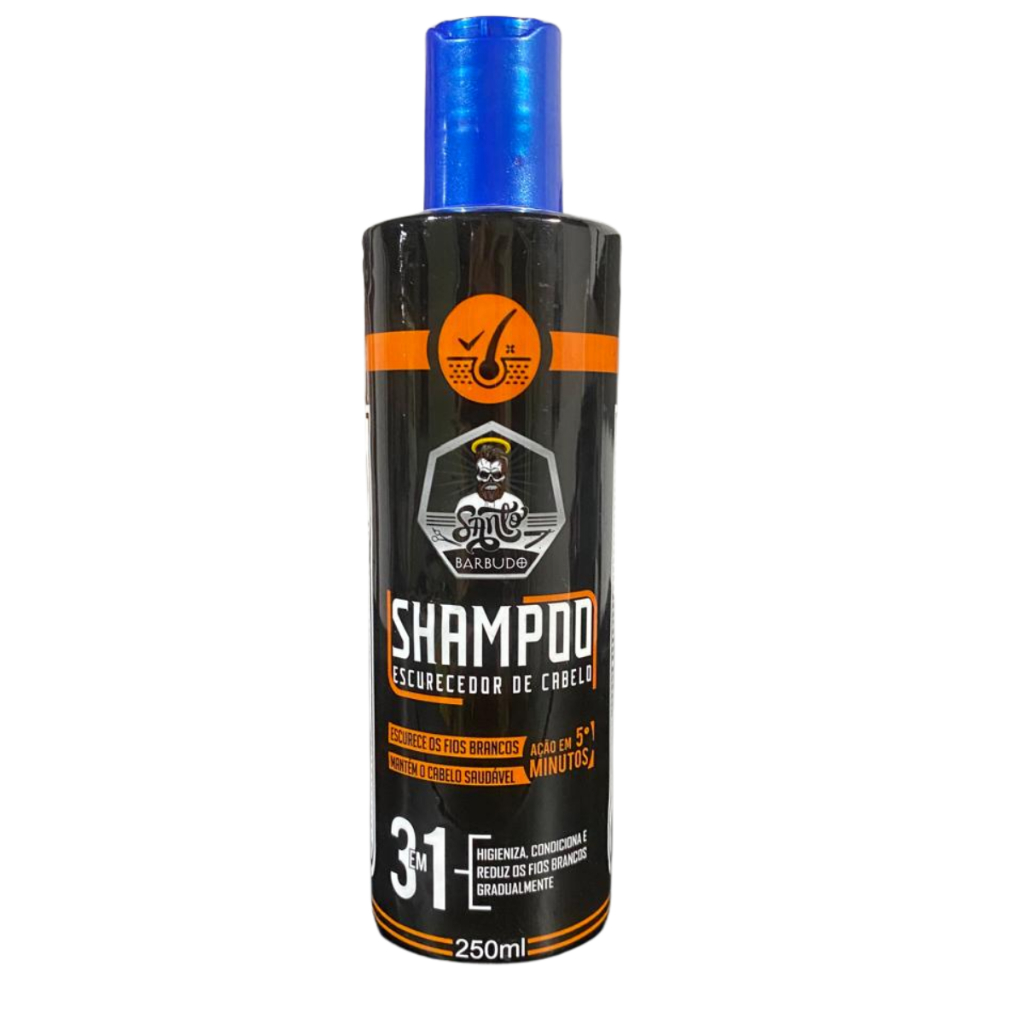 Shampoo Escurecedor de Cabelos 250ml Santo Barbudo- Imperdível