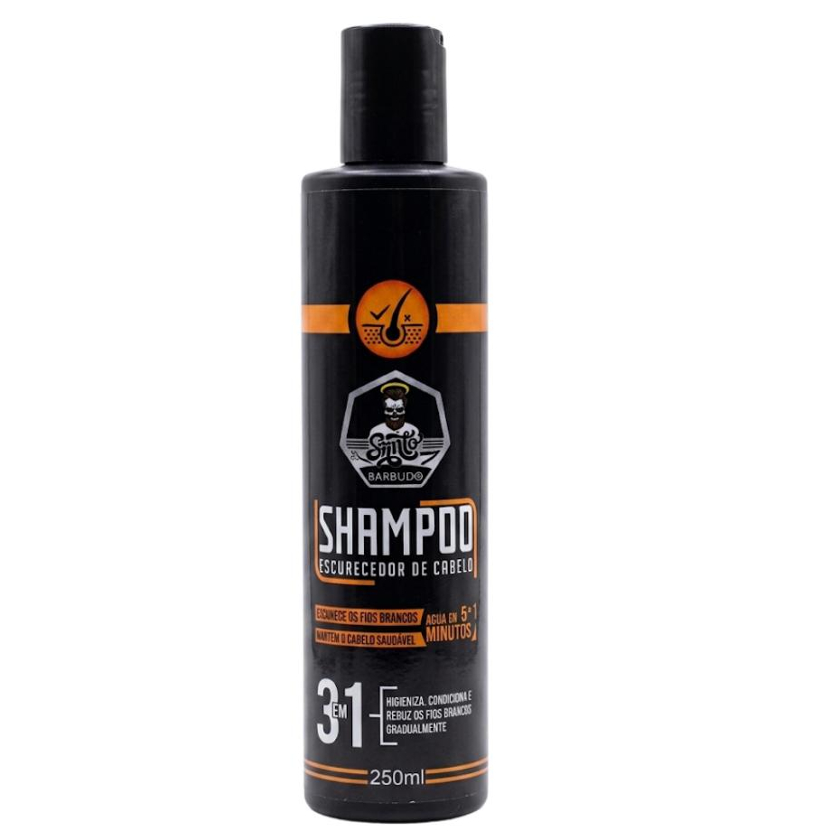 Shampoo Escurecedor Santo Barbudo 250ml Reduz Cabelos Brancos