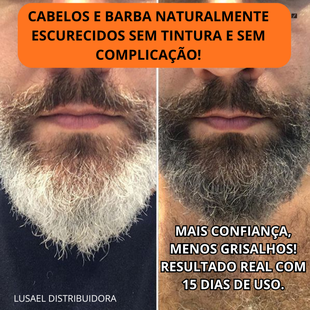 Shampoo Escurecedor 3EM1 250ML - Reduz Cabelos Brancos Grisalhos Barba e Bigode Pinta Cabelo