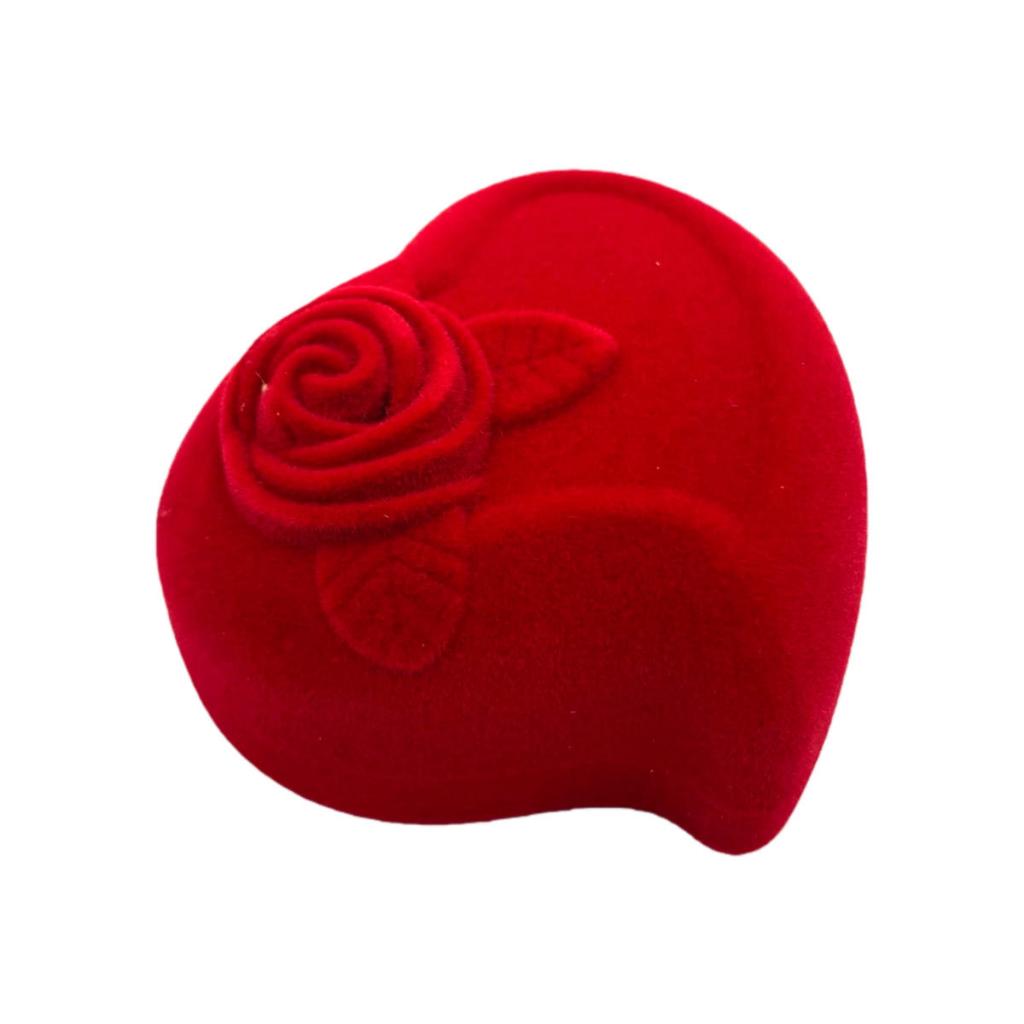 Caixinha Estojo Veludo Vermelho Porta Anel Alianca Namoro Noivado Presente Coracao Rosa Quadrada Oval
