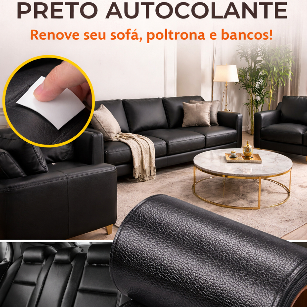 Couro Auto Adesivo para Reparo e Revestimento Sofá Bolsa Carro cadeira moveis Courino corino