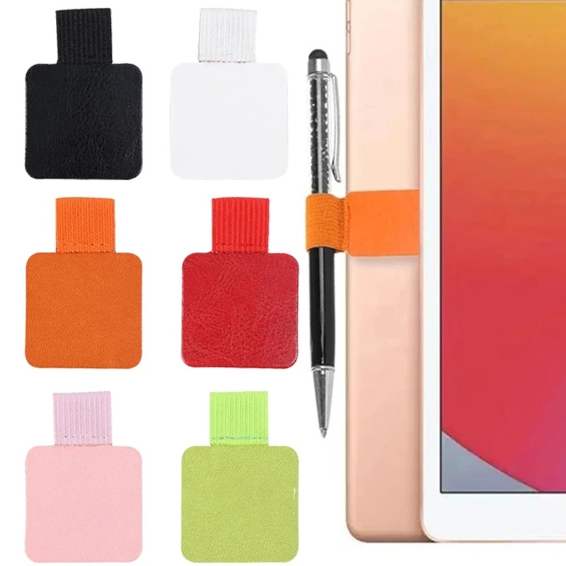 Caderno Elástico Auto-Adesivo PU Porta Caneta De Couro/Criativa Clip Sinais Fixa Portátil De Mesa Tampa