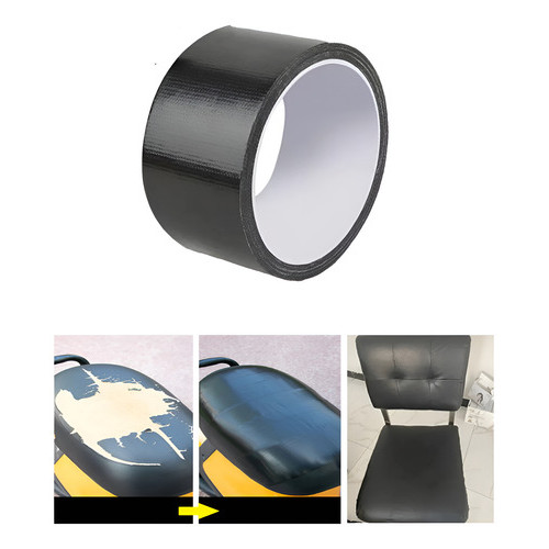 Fita Reparo Couro Pu Auto Adesivo Banco Moto Preto 5cmx5m