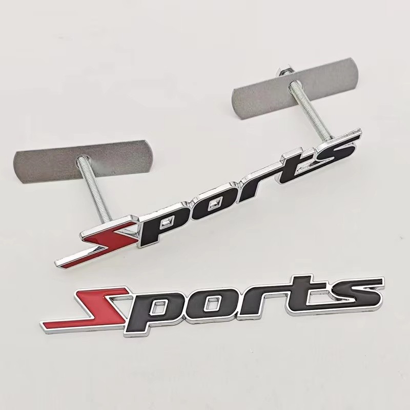 New 3D Metal Car Sticker Logo Sports Fender Side Badge Front Grille Trunk Emblem Car Truck Universal Decor Sports Access
