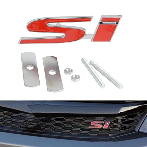 3d Frente De Metal Grille Grill Emblema Emblema Decalques Si Para Honda Civic Accord Rsx