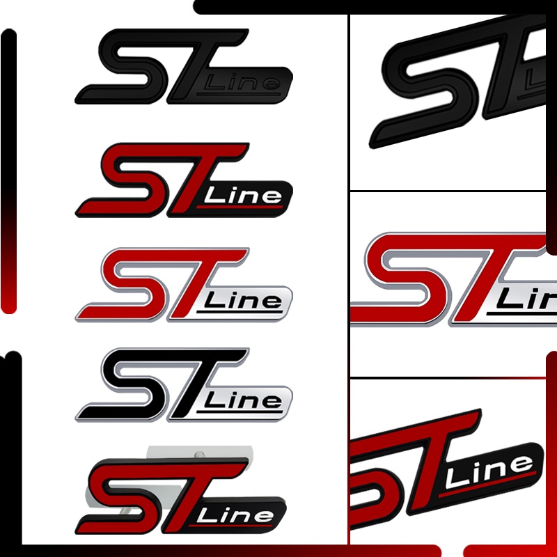Para Ford ST-LINE Grille Emblema Da Grelha Kuga Edge Fiesta Focus Mondeo Carroçaria Crachá Adesivo 3D Decalques Cauda
