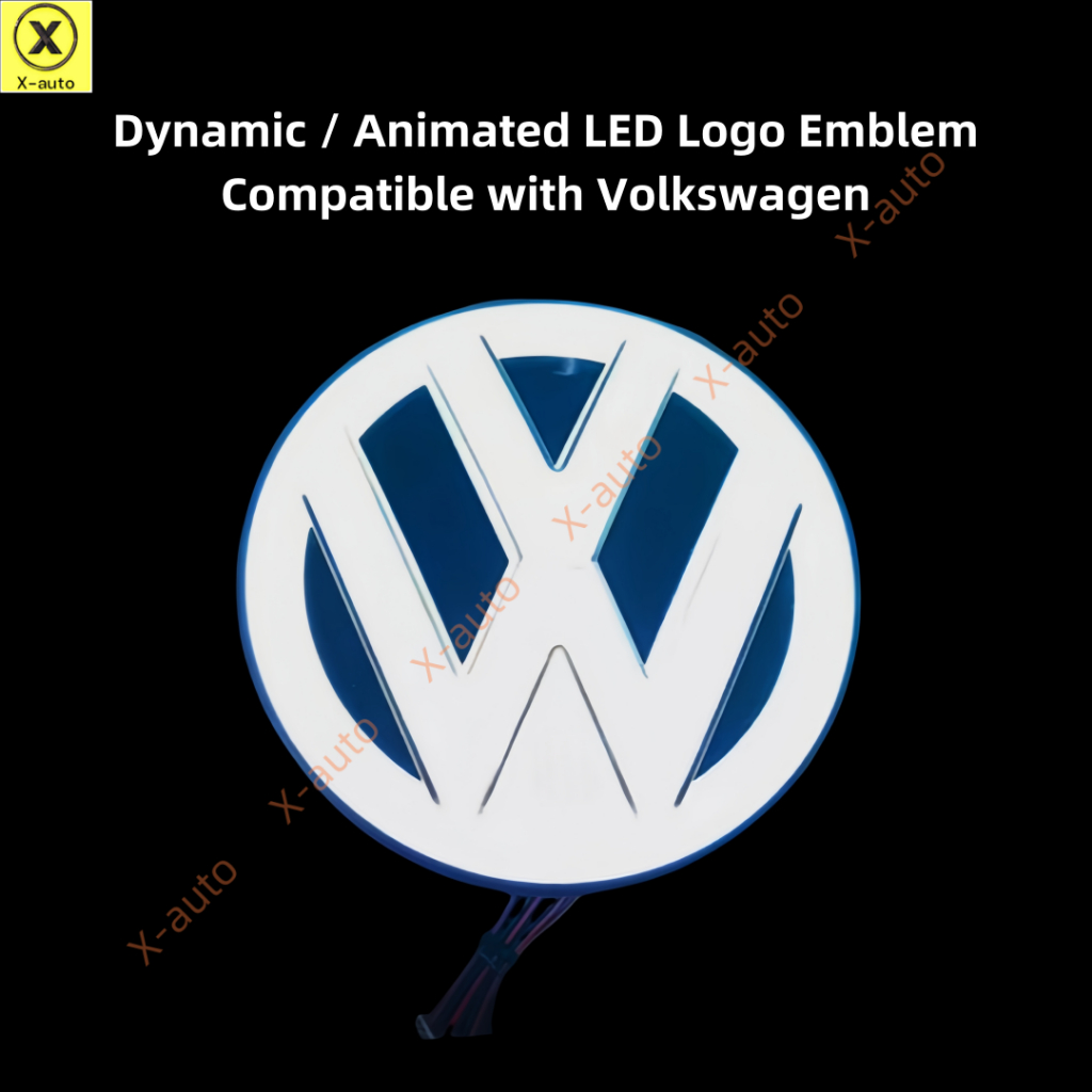 Volkswagen Dynamic Front Grille LED Emblem Logo Badge Light Com Animado-13.7 Cm/14.7 15.5-Serve Para VW Golf , Jetta , P