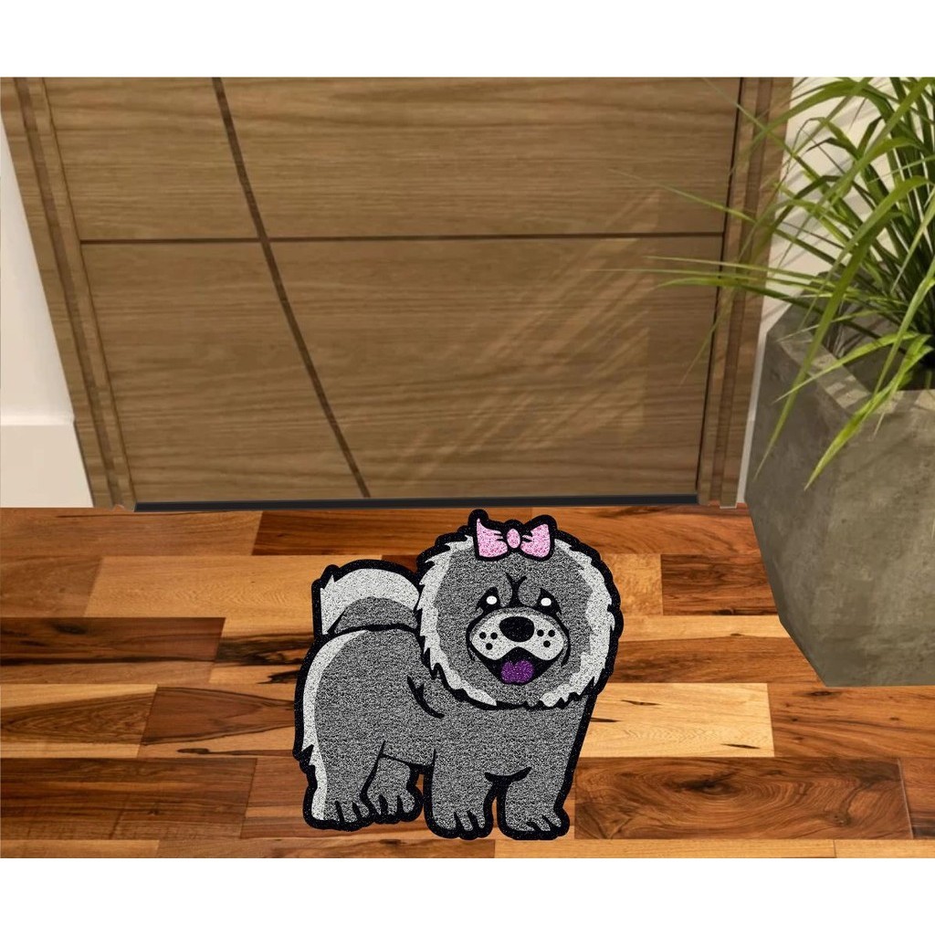 TAPETE PET CACHORRO DOG CHOW CHOW NO FORMATO ANTIDERRAPANTE.