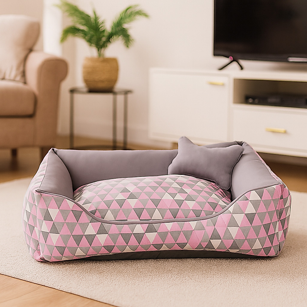 Cama Pet DOG Cama de Cachorro ou Gato Luxo MÉDIO e GRANDE Lavável Fundo Impermeável 100% Algodão + Ossinho