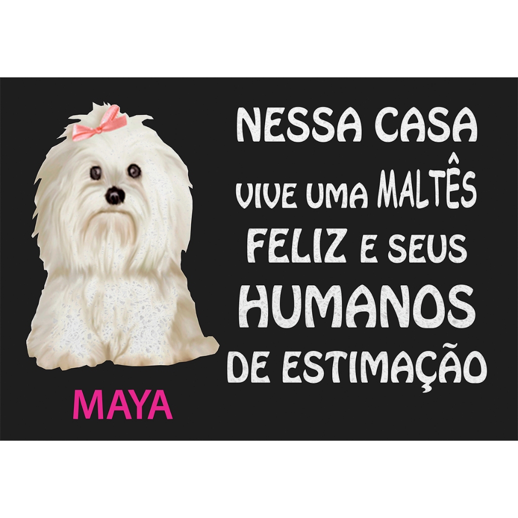 Capacho De Pet Para Porta Maltes Fêmea / Personalize Com Nome Do Seu Dog - Ca282
