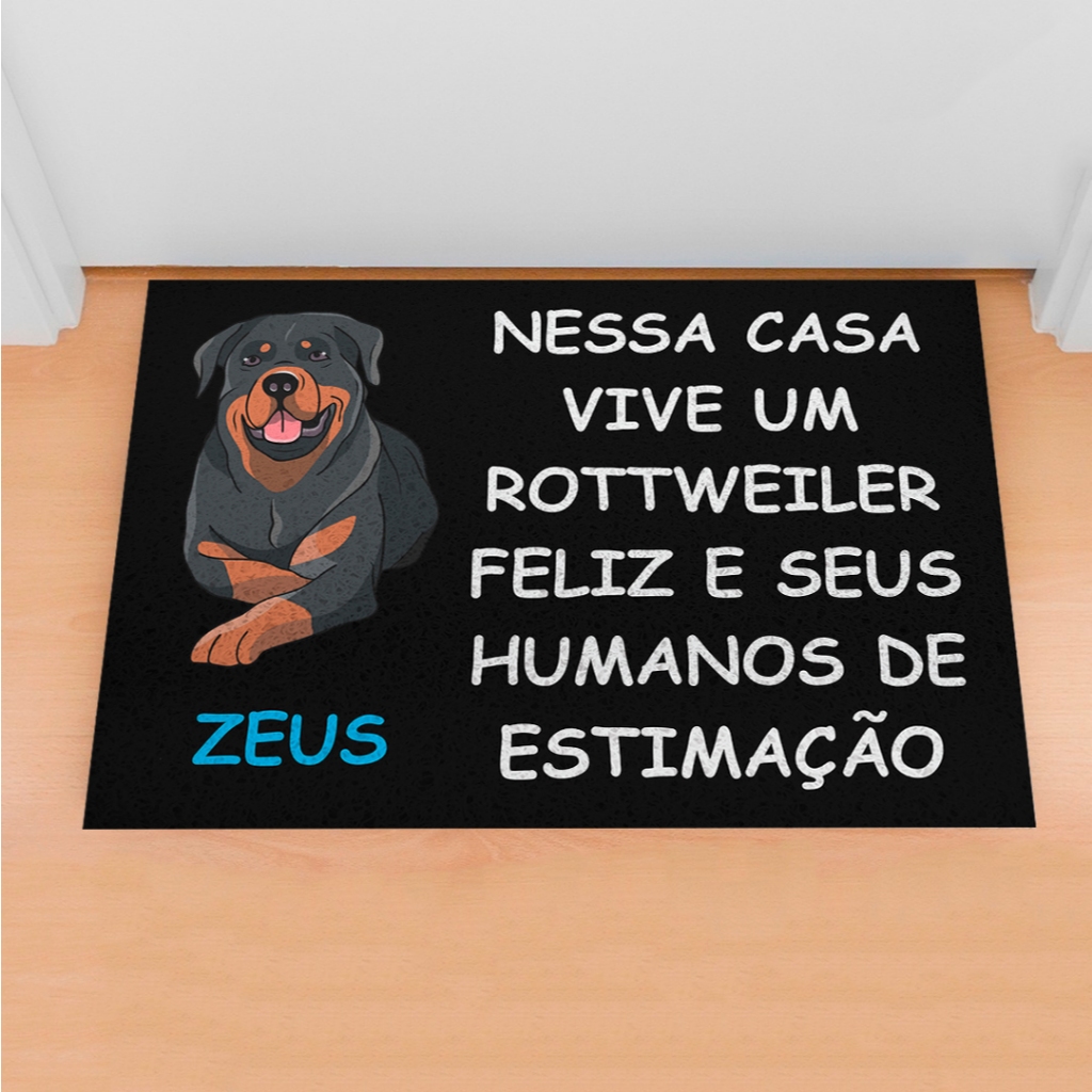 Tapete Para Porta Pet Rotweiller / Personalize Com O Nome Do Seu Dog  - CA357
