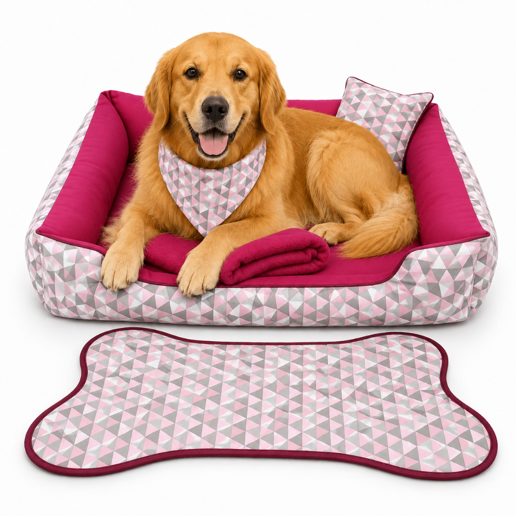 caminha para cachorro até 15kg kit cama para dog 70x70cm caminha pet grande  kit 04 peças