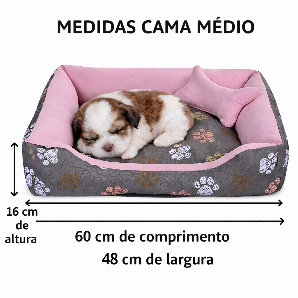 Cama Pet DOG SILICONE Caminha de Cachorro PREMIUM Casinha Lavável Confortavel + Ossinho